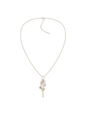 MUKTANK×SUN HUNTER Long Intricate Heart Lock Coin Necklace