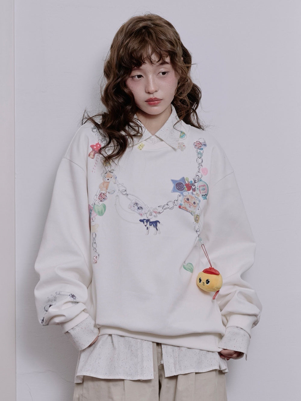 MUKTANK×LOUMUTAKU Y2K Faux Chain Camisole Sweatshirt