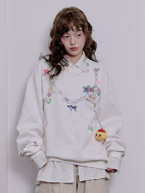 MUKTANK×LOUMUTAKU Y2K Faux Chain Camisole Sweatshirt