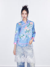 MUKZIN  SpringPrelude"Huaxin" Chinese Style Satin Small Tangzhuang Shirt