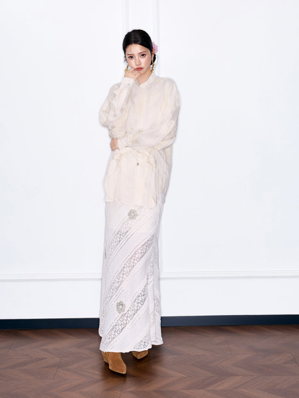 MUKZIN“Night Ballad of Chang'an”Women's New Chinese Style Embroidered Loose Shirt - Hot Selling Stand Collar Blouse