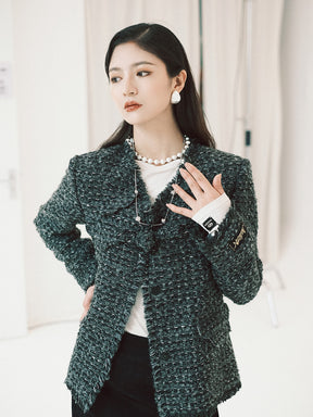 MUKZIN Linglong New Chinese-style Tweed Chanel Style Jacket