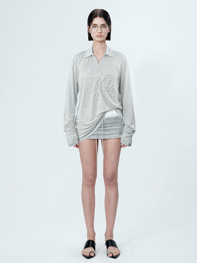 MUKTANK×MODULER Heavy-Detailed Polo Shirt with Pearl Embroidery