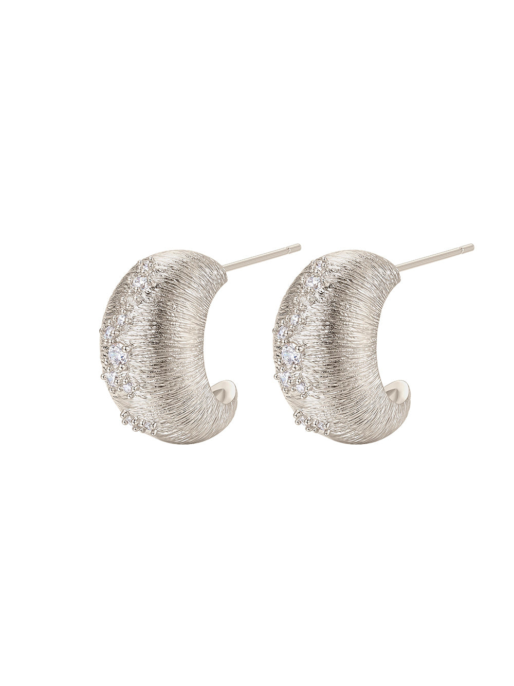 MUKTANK×SUN HUNTER Pea C-Hoop Brushed Earrings