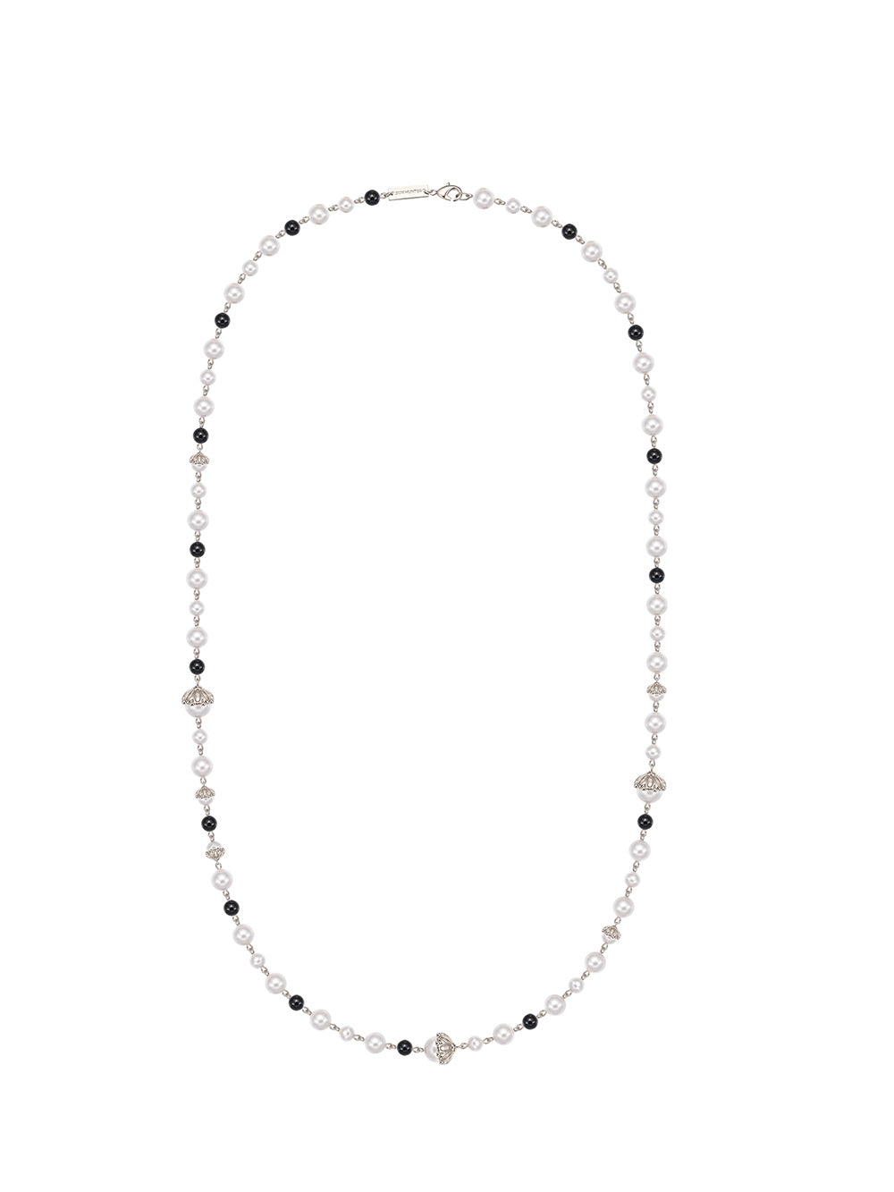 MUKTANK×SUN HUNTER Black and White Faux Pearl Versatile Wear Necklace
