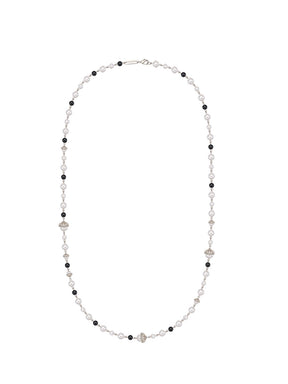 MUKTANK×SUN HUNTER Black and White Faux Pearl Versatile Wear Necklace
