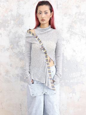 MUKTANK × COOLOTHES Printed See-through Multi-wear Knitted Long-sleeved Bottoming Shirt