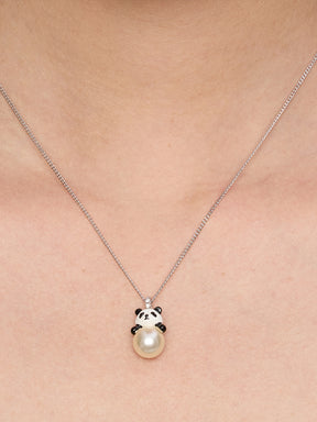 MUKTANK×SUN HUNTER Faux Pearl Panda Simple Necklace