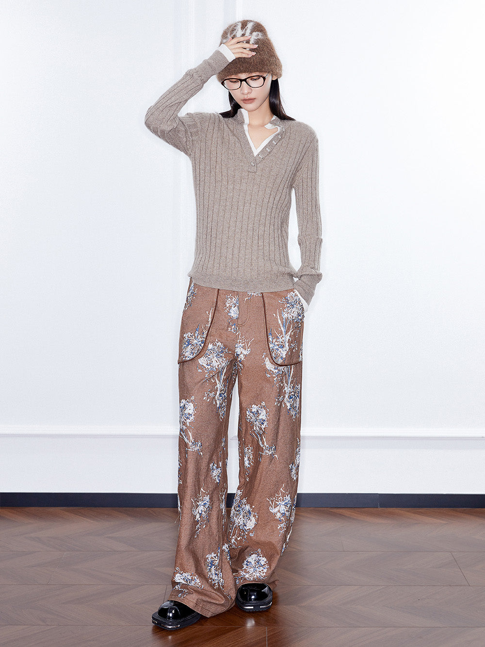 MUKZIN Linglong“bamboo joint”Slim-fit Cashmere Blended Sweater.