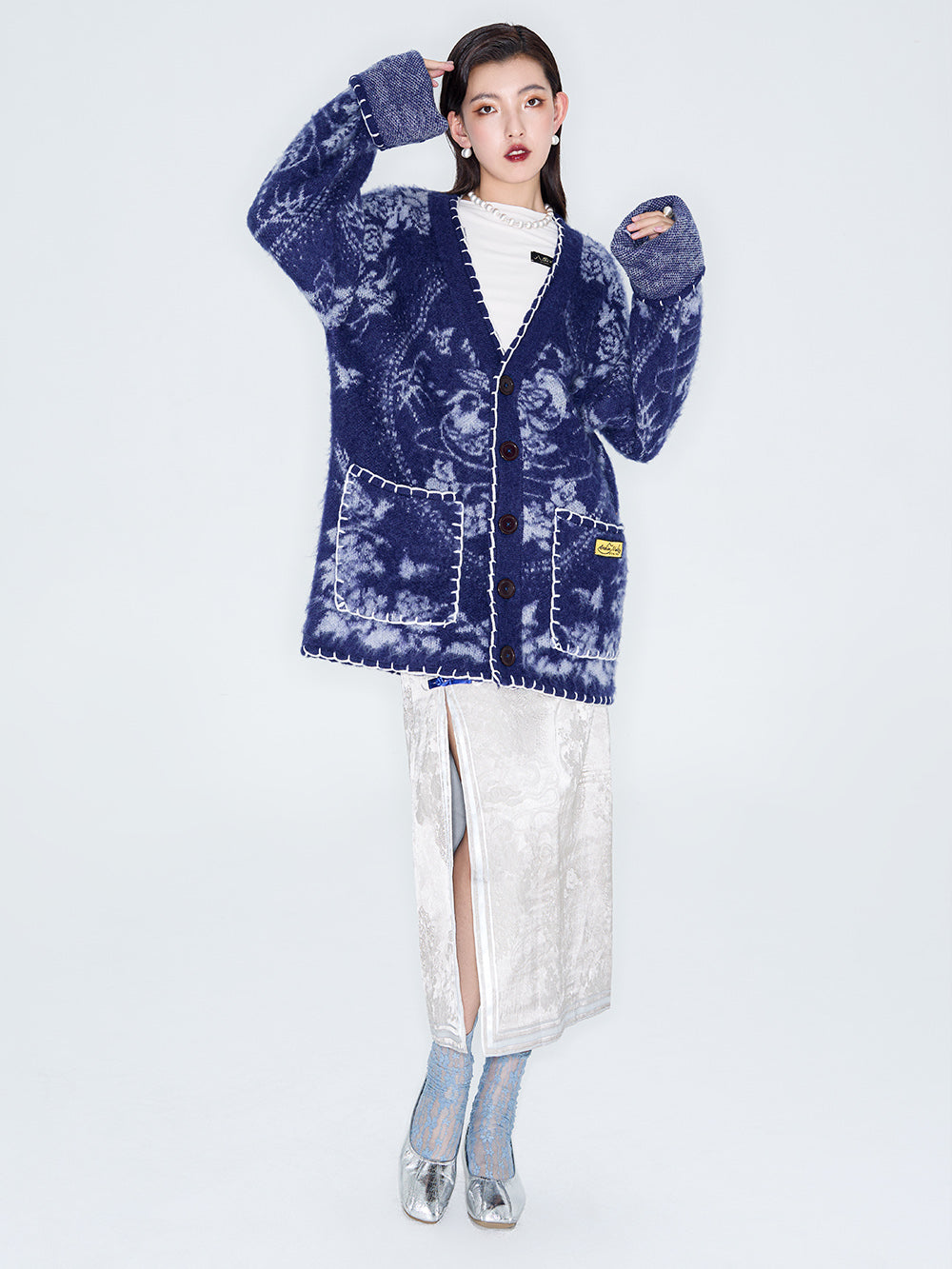 MUKZIN Linglong "Mandarin Duck" New Chinese-style Wool Oversized Cardigan