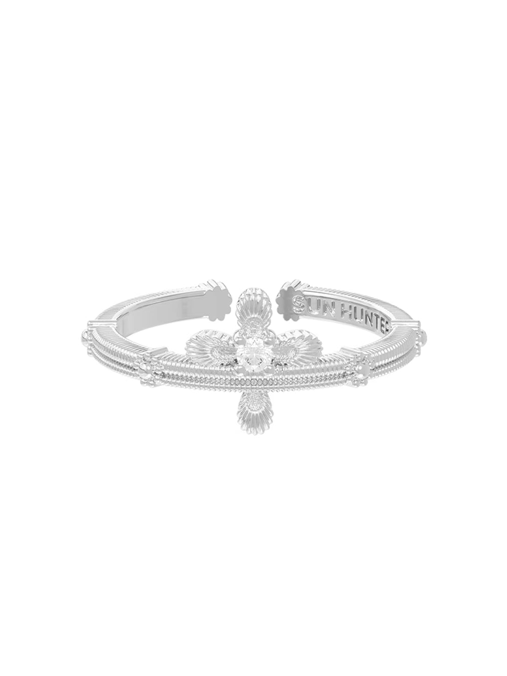 MUKTANK×SUN HUNTER Simple lace cross ring