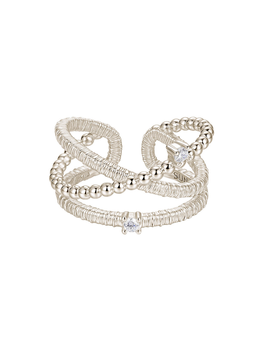 MUKTANK×SUN HUNTER Triple-Layer Wire-Wrapped Ring - S925 Silver