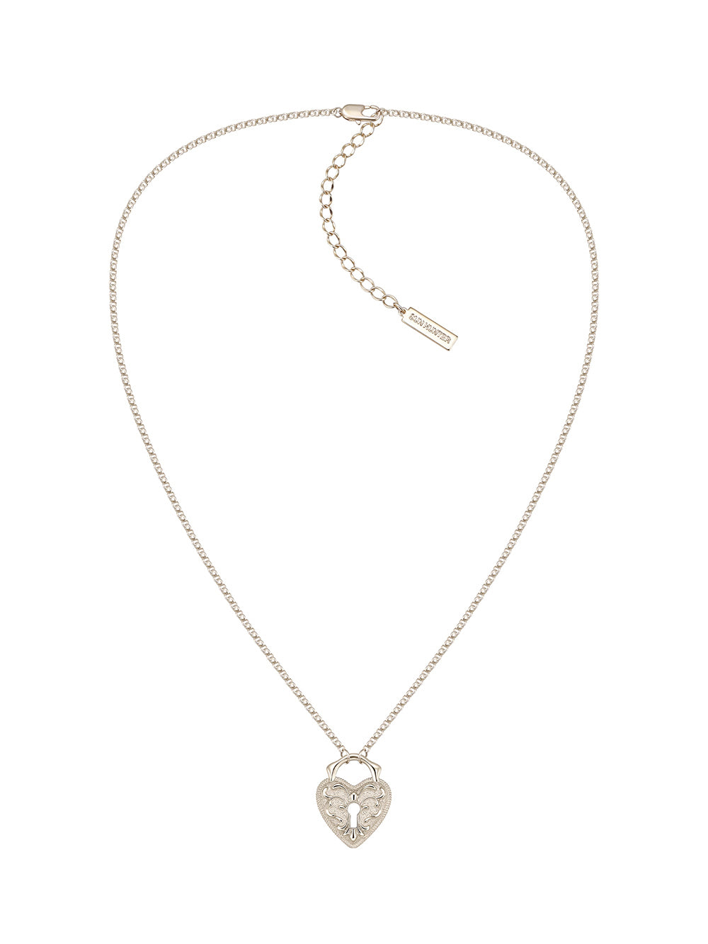 MUKTANK×SUN HUNTER Short Vintage Embossed Heart Necklace