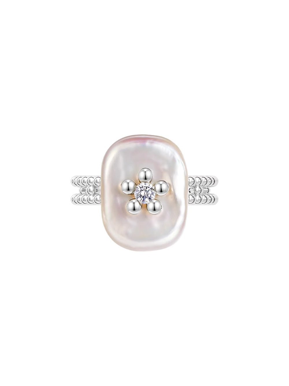 MUKTANK x SUN HUNTER Rectangular Freshwater Pearl Ring