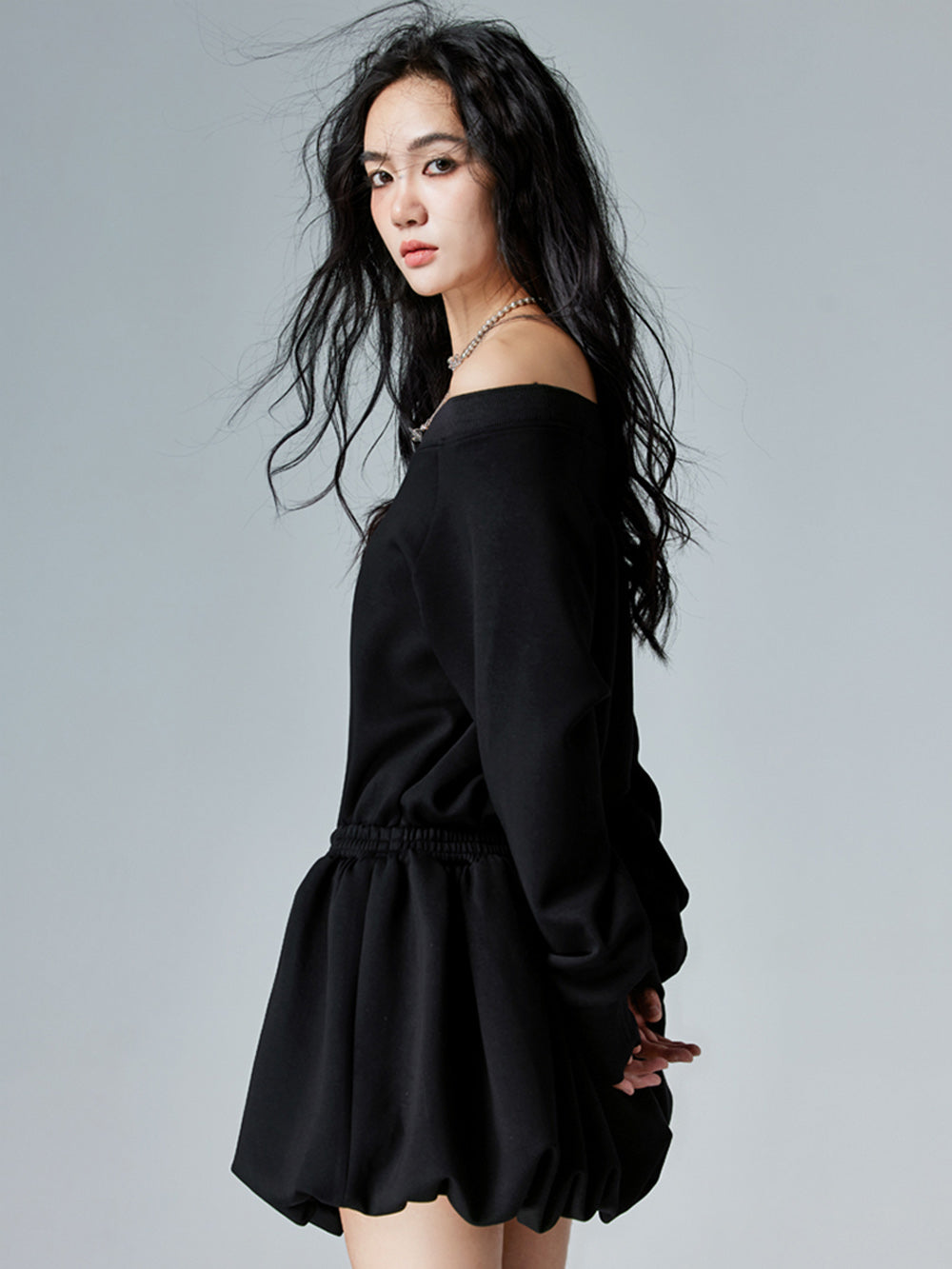 MUKTANK × CUUDICLAB Fake Two-piece Sweatshirt Dress