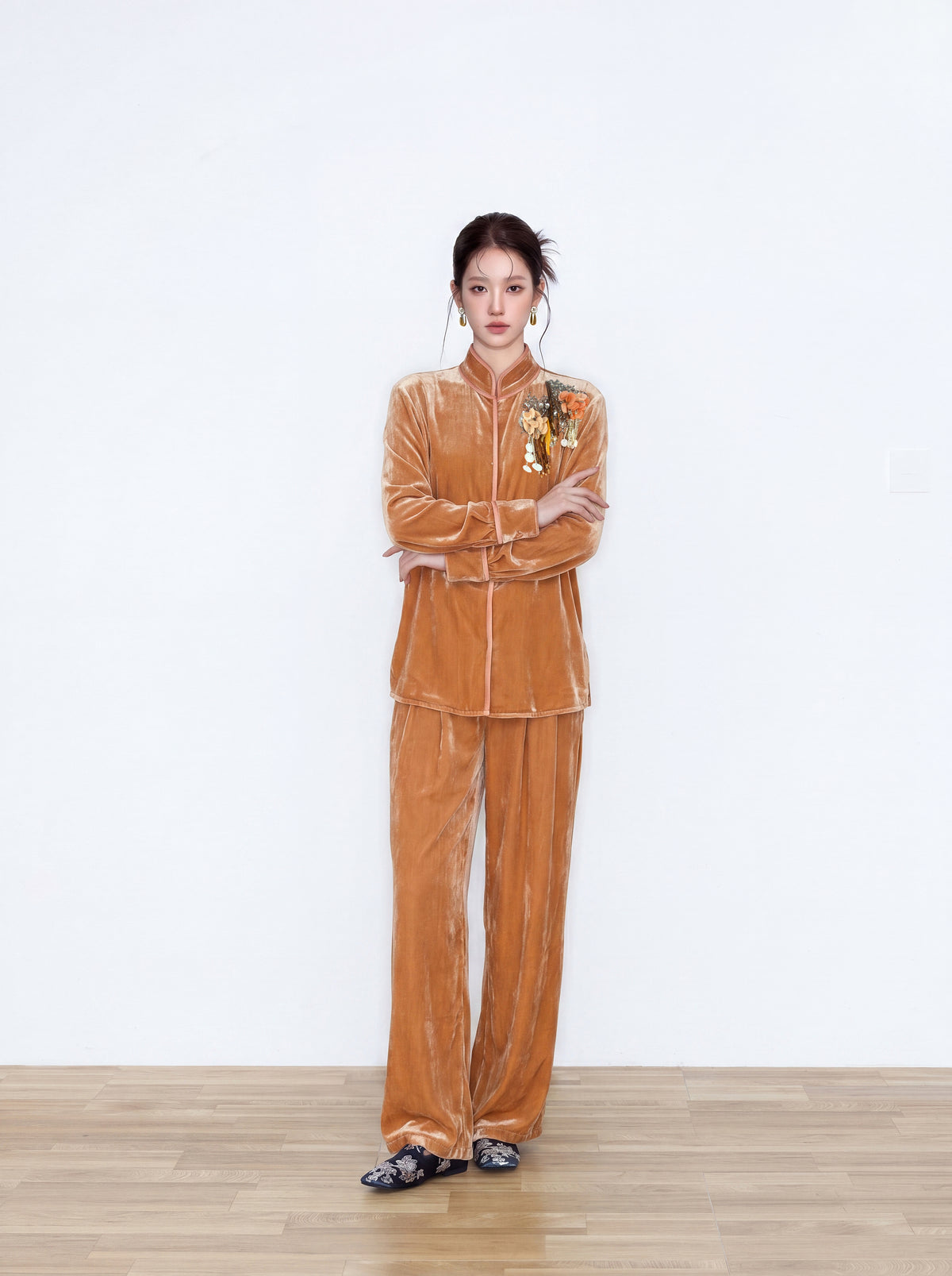 MUKZIN×Capsule Collection New Chinese-Style Silk Velvet Shirt