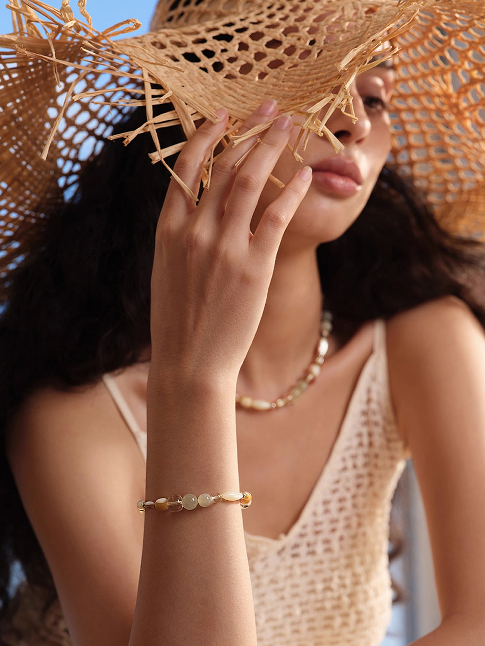 MUKTANK×SUN HUNTER“Fleeting Light”Aquamarine Crystal Bracelet (Copy)