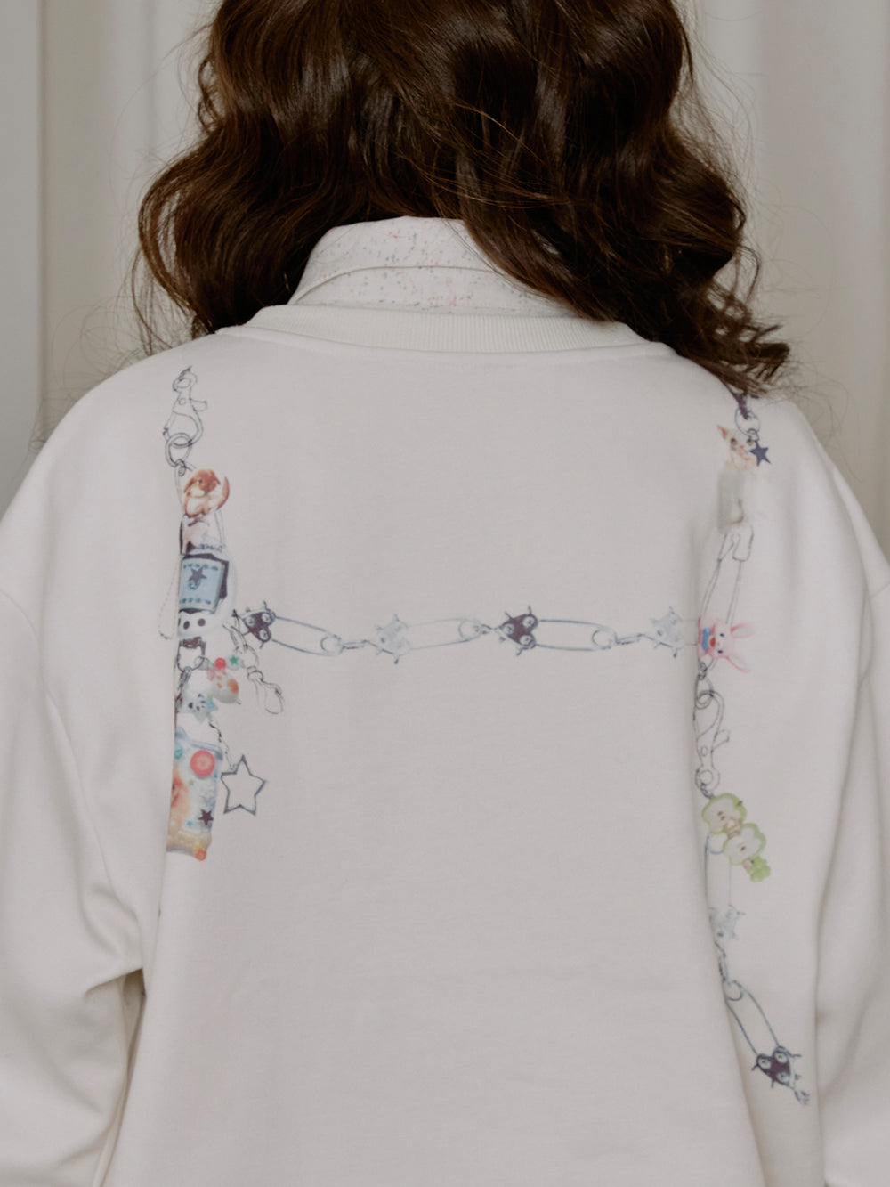 MUKTANK×LOUMUTAKU Y2K Faux Chain Camisole Sweatshirt