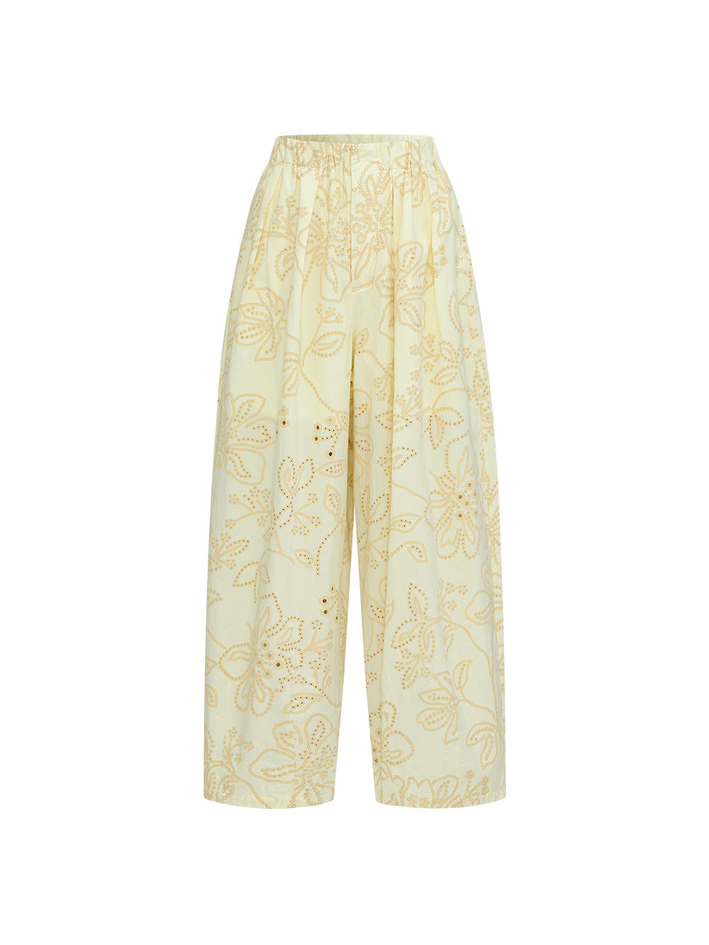 MUKZIN“Realm of Ethereal Mist”Light blue hollow-out wide-leg pants