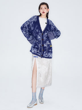 MUKZIN Linglong "Mandarin Duck" New Chinese-style Wool Oversized Cardigan