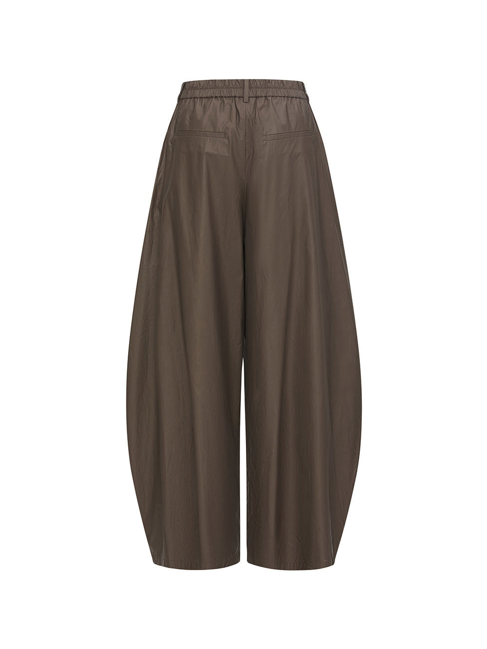MUKZIN“Realm of Ethereal Mist”Dark Mocha Drawstring Waist Wide-Leg Pants