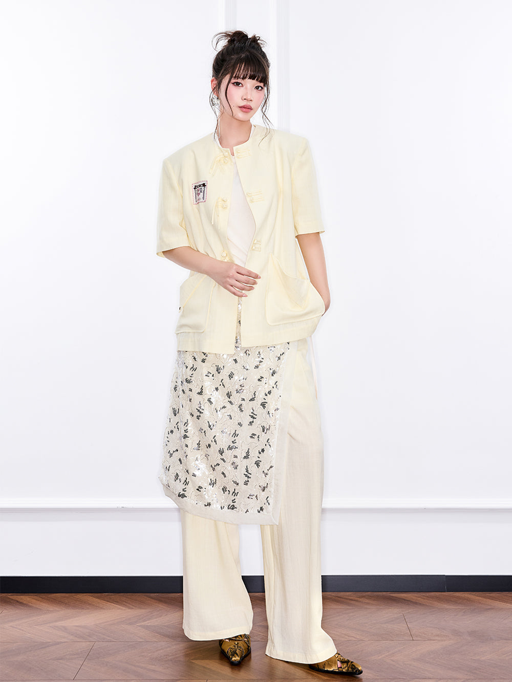 MUKZIN “Ode to the New Summer”Light Yellow Chinese-style Suit Jacket