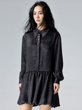 MUKTANK × CUUDICLAB Satin Shirt Dress