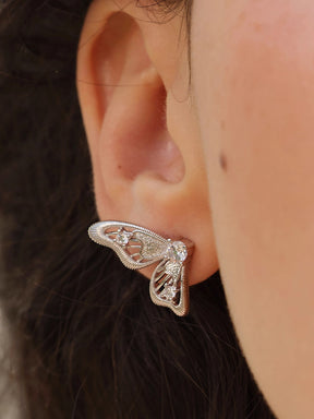 MUKTANK×SUN HUNTER “Emergence”Lace Butterfly Multi - Way Stud Earrings