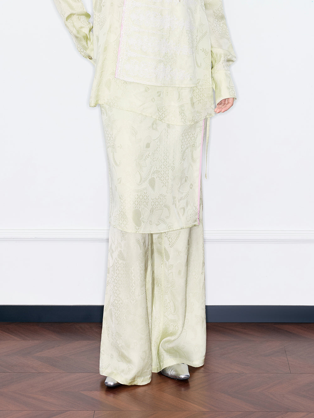MUKZIN“Night Ballad of Chang'an”Wrap Layered Wide-Leg Pants | Tang Dynasty Inspired Satin Trousers (Copy)