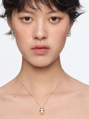 MUKTANK×SUN HUNTER Faux Pearl Panda Simple Necklace