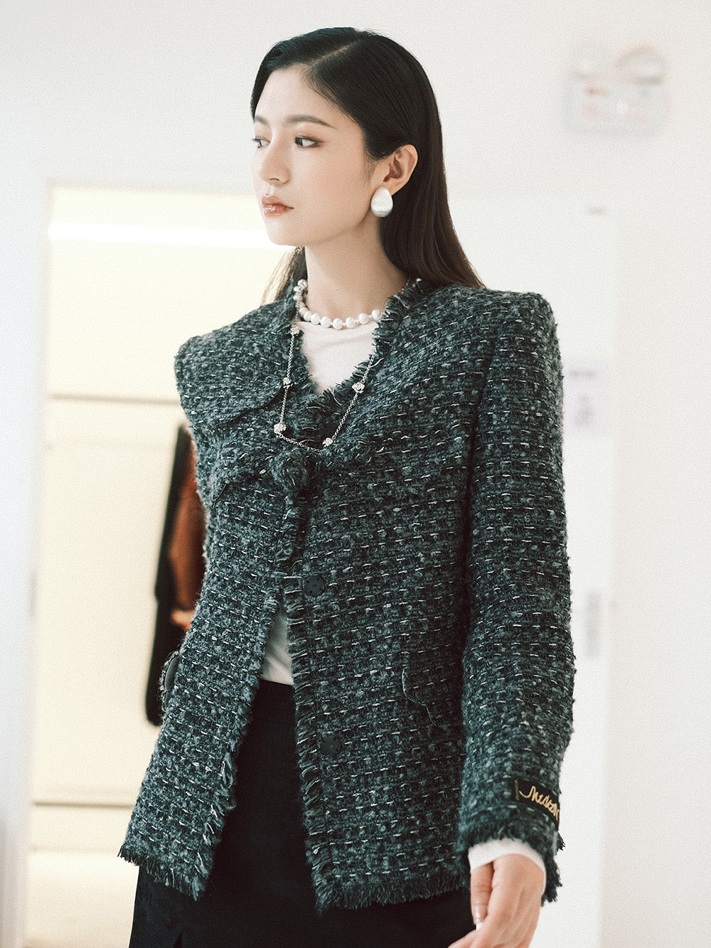 MUKZIN Linglong New Chinese-style Tweed Chanel Style Jacket