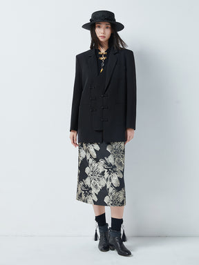 MUKTANK×CUUDICLAB Faux Two-Piece Irregular Blazer