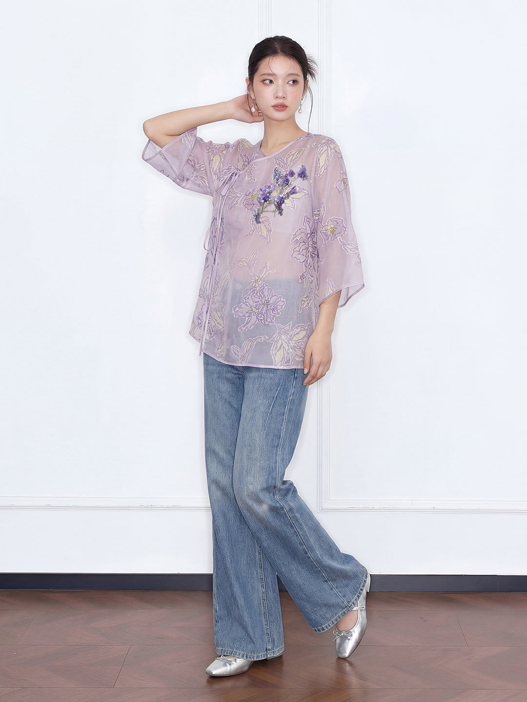 MUKZIN "Capsule Collection" New Chinese Style Embroidered Changyi Mulberry Silk Shirt