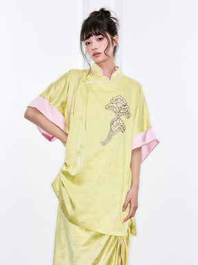 MUKZIN "Ode to the New Summer"Neo - Chinese Style Bamboo - Print Qipao