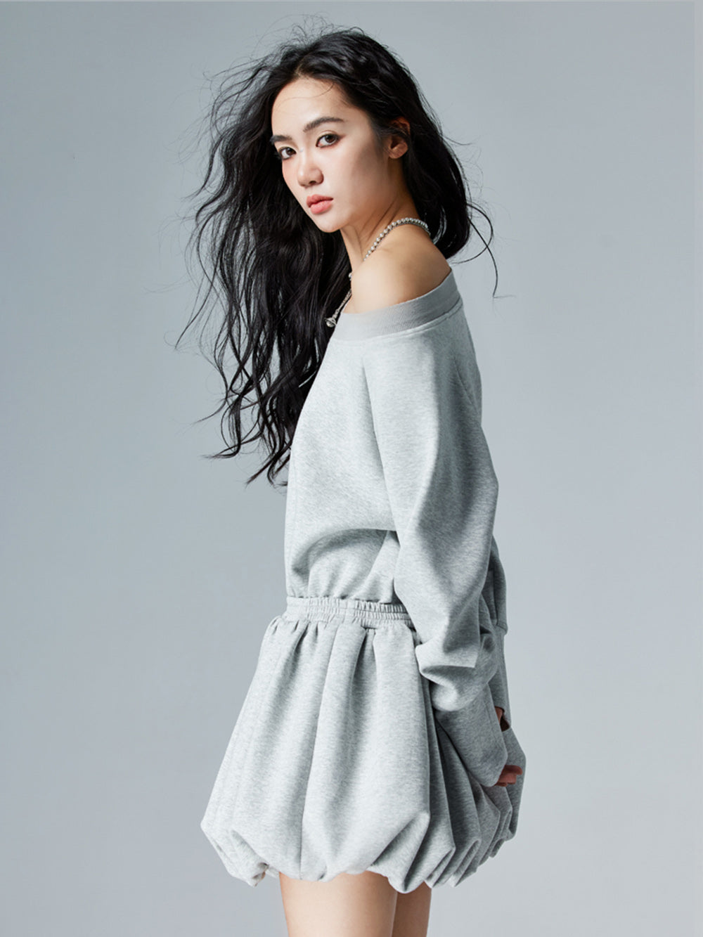 MUKTANK × CUUDICLAB Fake Two-piece Sweatshirt Dress