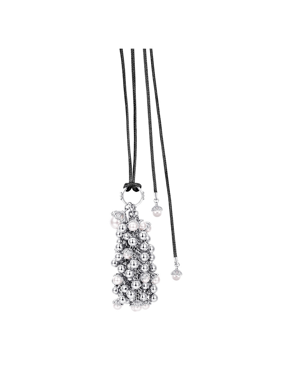 MUKTANK×SUN HUNTER Pearl Cluster Faux Pearl Adjustable Slider Necklace