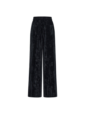 MUKZIN Linglong“Soft Armor” Chinese Style Velvet Wide-Leg Pants