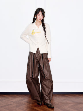 MUKZIN“Capsule Collection”Elegant Color - Blocked Fruit Embroidery Fake Two - Piece Sweatshirt (Copy)