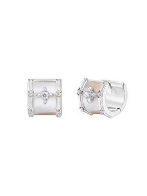 MUKTANK×SUN HUNTER Mother-of-Pearl Iris Half Hoop Earrings
