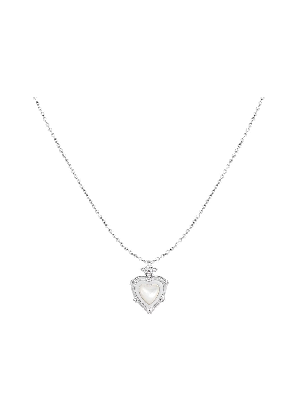 MUKTANK×SUN HUNTER Iris & Mother-of-Pearl Heart Necklace