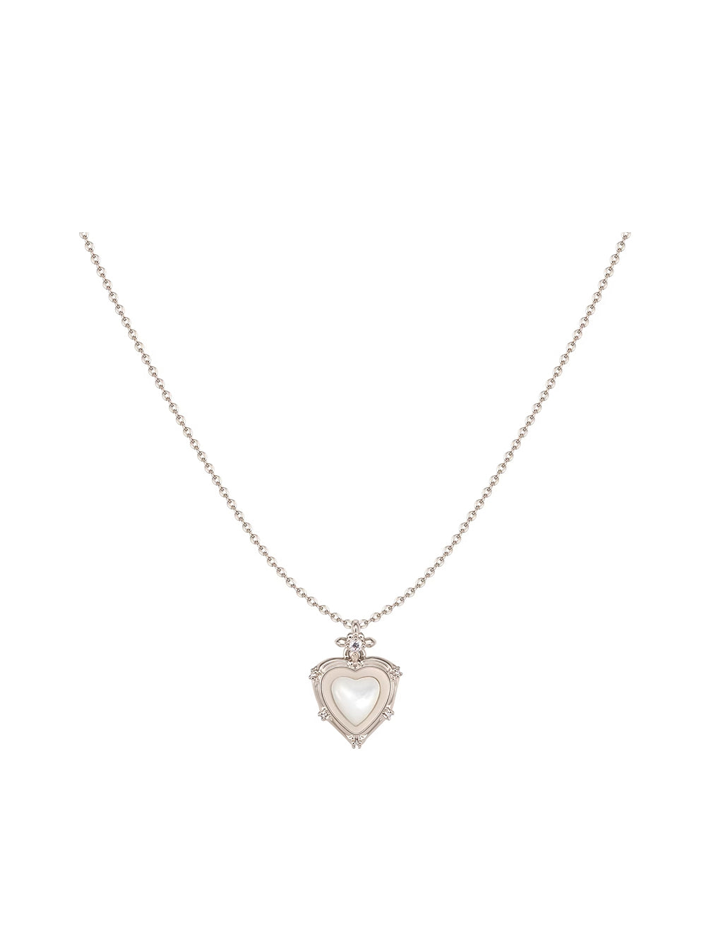 MUKTANK×SUN HUNTER Iris & Mother-of-Pearl Heart Necklace