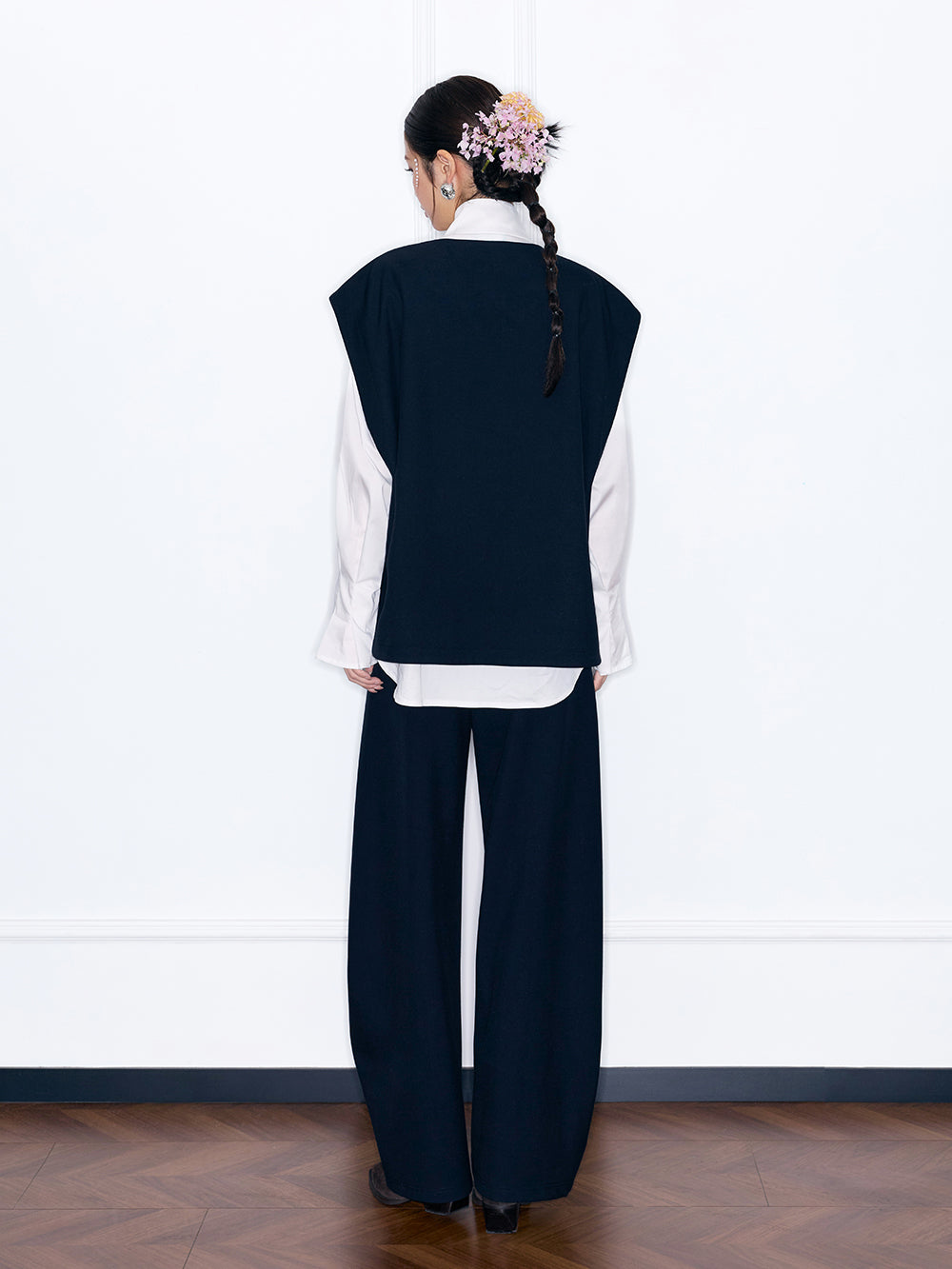 MUKZIN“Capsule Collection”Black High Waist Wide Leg Trousers