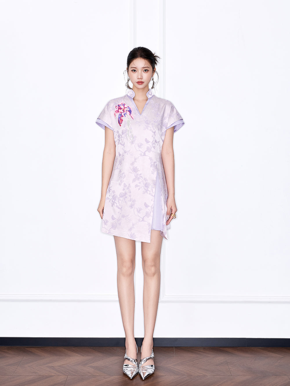 MUKZIN “Chang’an Summer Feast” New Chinese Style Pink Striped Printed T-Shirt