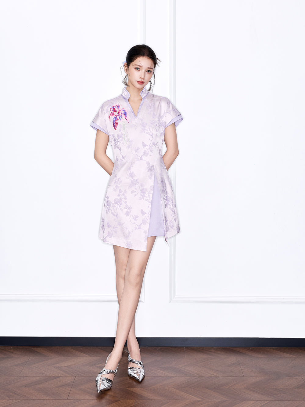MUKZIN “Chang’an Summer Feast” New Chinese Style Pink Striped Printed T-Shirt