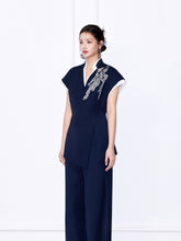 MUKZIN“Night Ballad of Chang'an” Collection New Chinese Style V-Neck Short-Sleeve Top