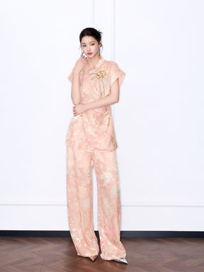 MUKZIN “Chang’an Summer Feast” New Chinese Style Orange Trousers