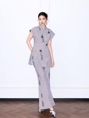 MUKZIN “Chang’an Summer Feast” New Chinese Style Embroidered Elegant Trousers