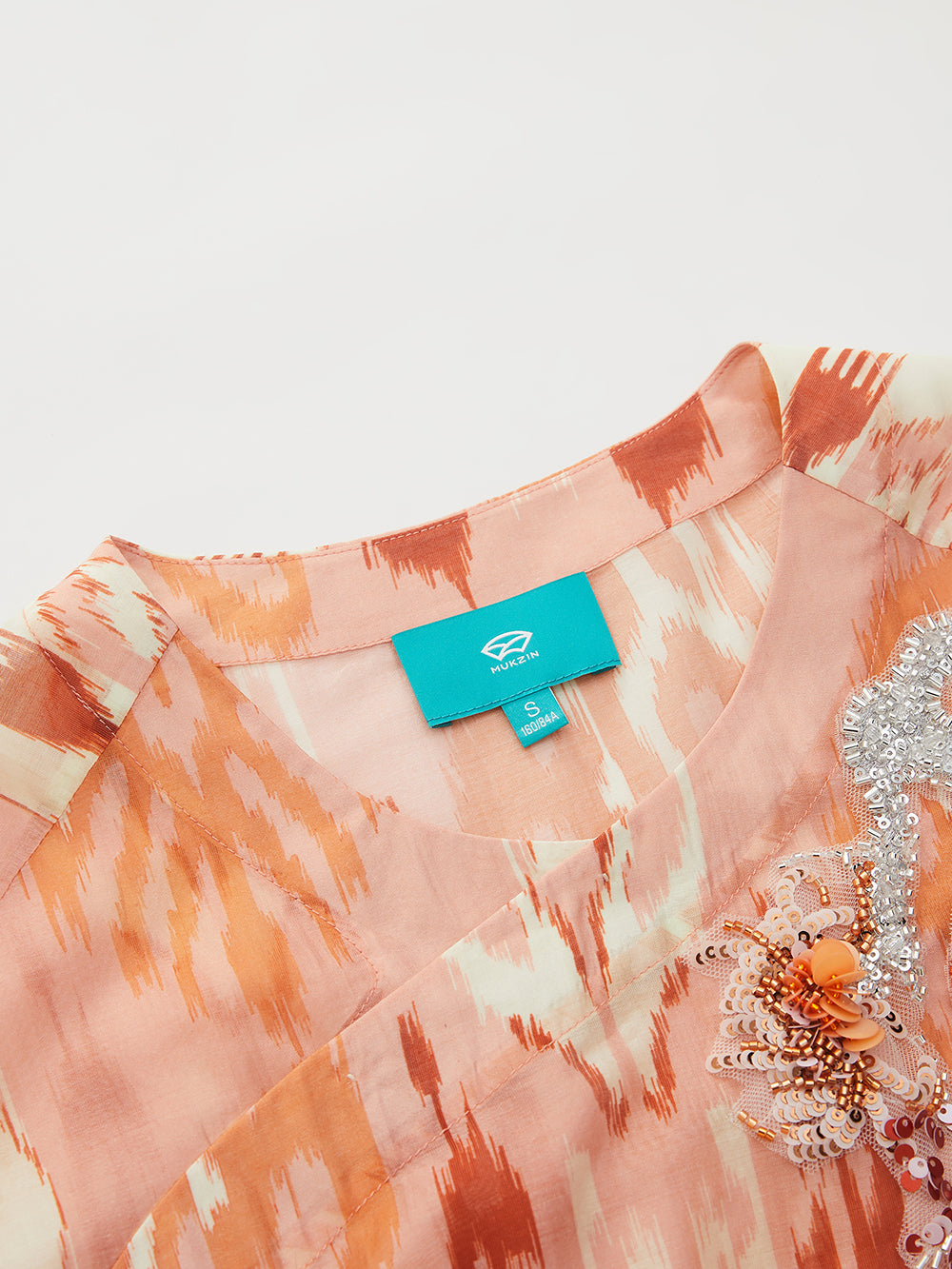 MUKZIN "Capsule Collection" New Chinese Style Orange Embroidered Printed Matching Set Shirt