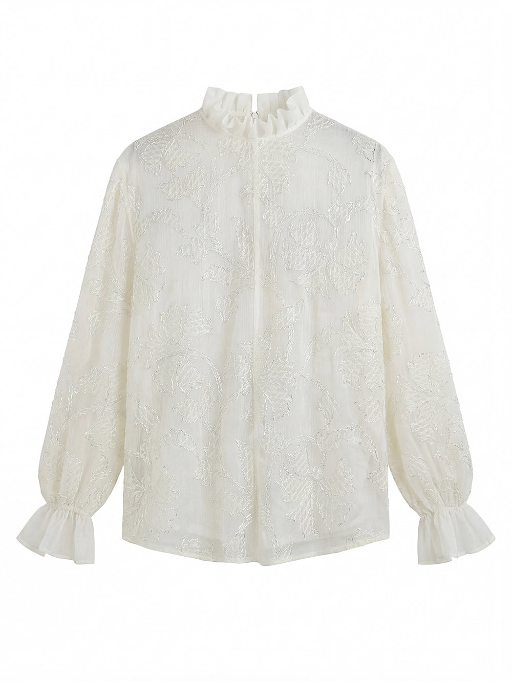 MUKZIN "Capsule Collection" New Chinese Style Luxurious Lace Blouse With Heavy Embroidery & Flared Sleeves