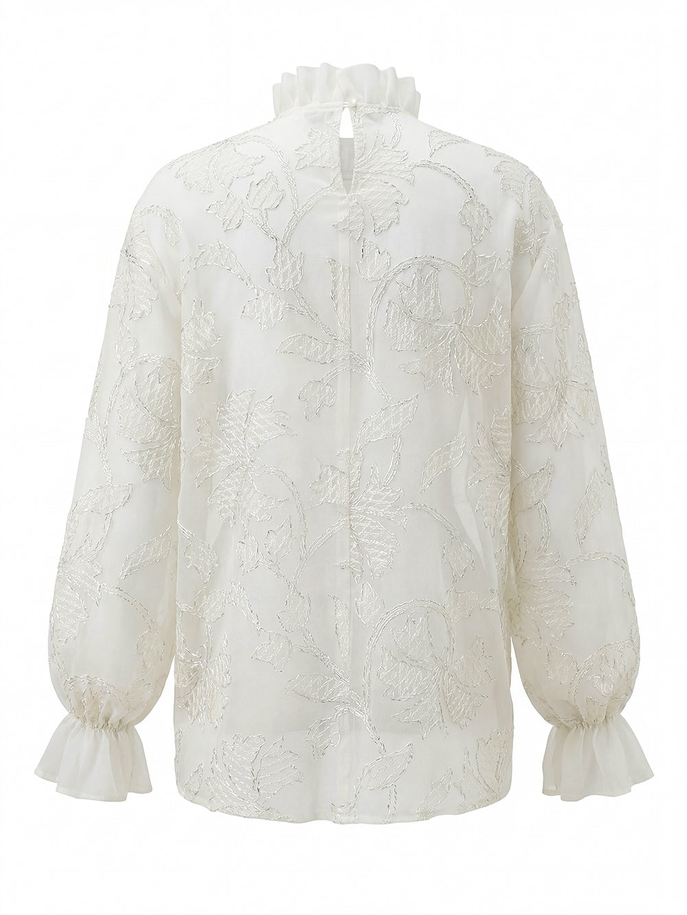 MUKZIN "Capsule Collection" New Chinese Style Luxurious Lace Blouse With Heavy Embroidery & Flared Sleeves
